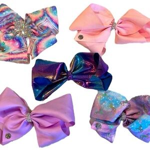 5 Jojo Siwa Hair Bows Unicorn Pink Purple Large